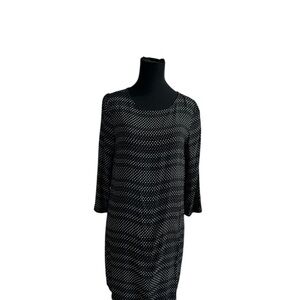 Forever 21 Black and White Long Sleeve Mini Dress Back Zipper soft grunge